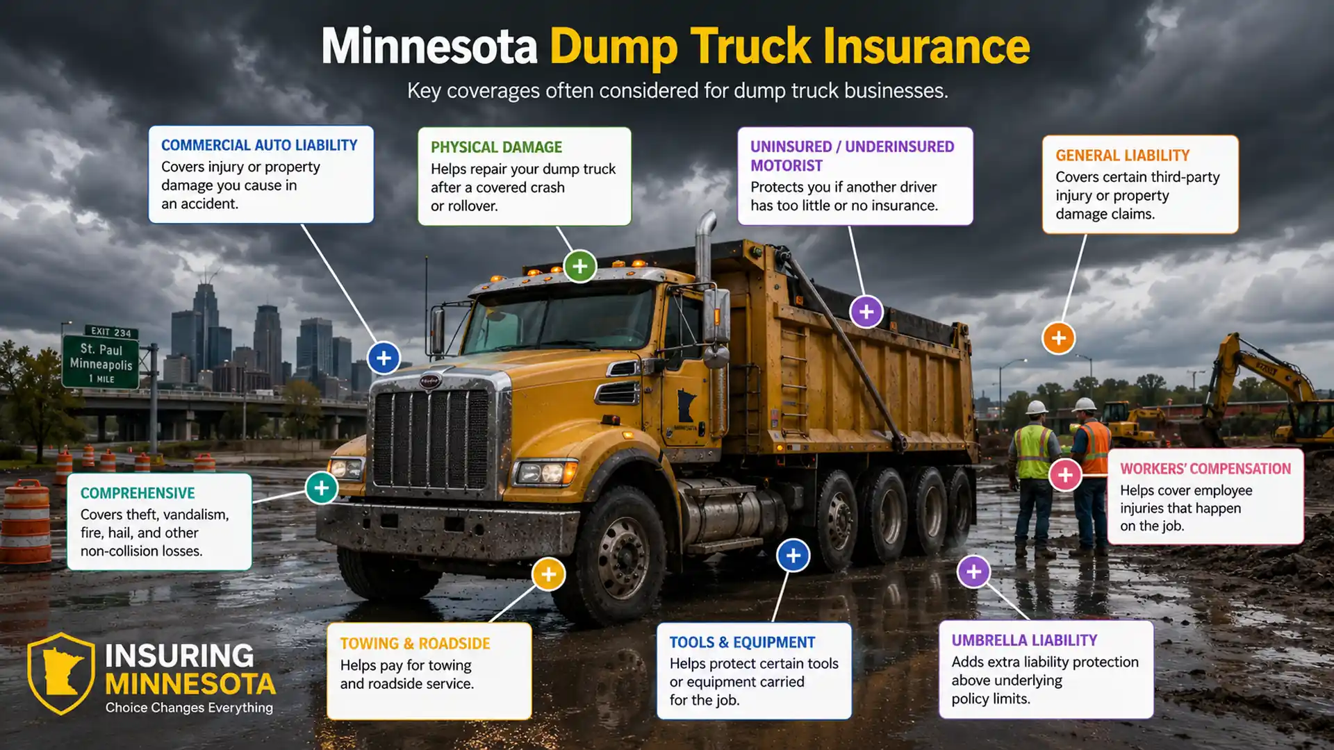 Minnesota Dump Truck Insurance Infographic