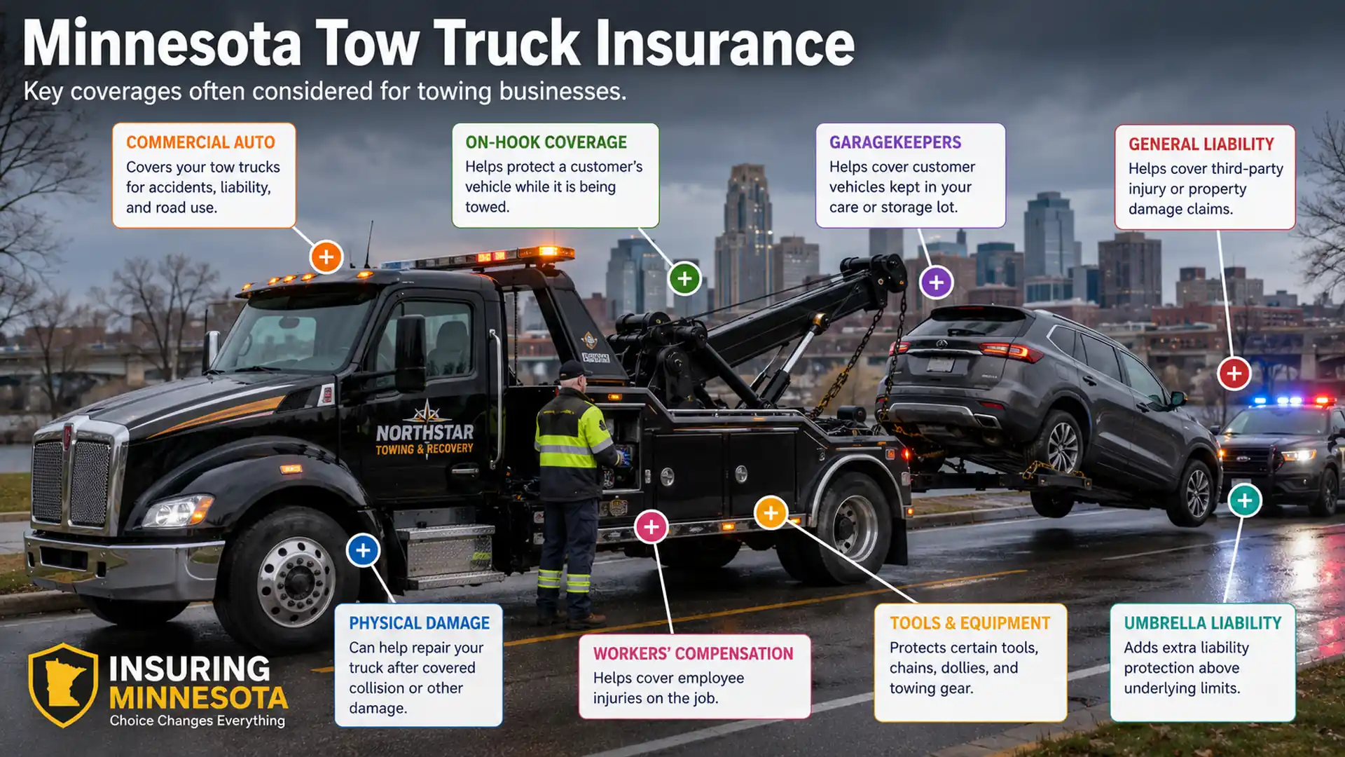 Minnesota Tow Truck Insurance Infographic
